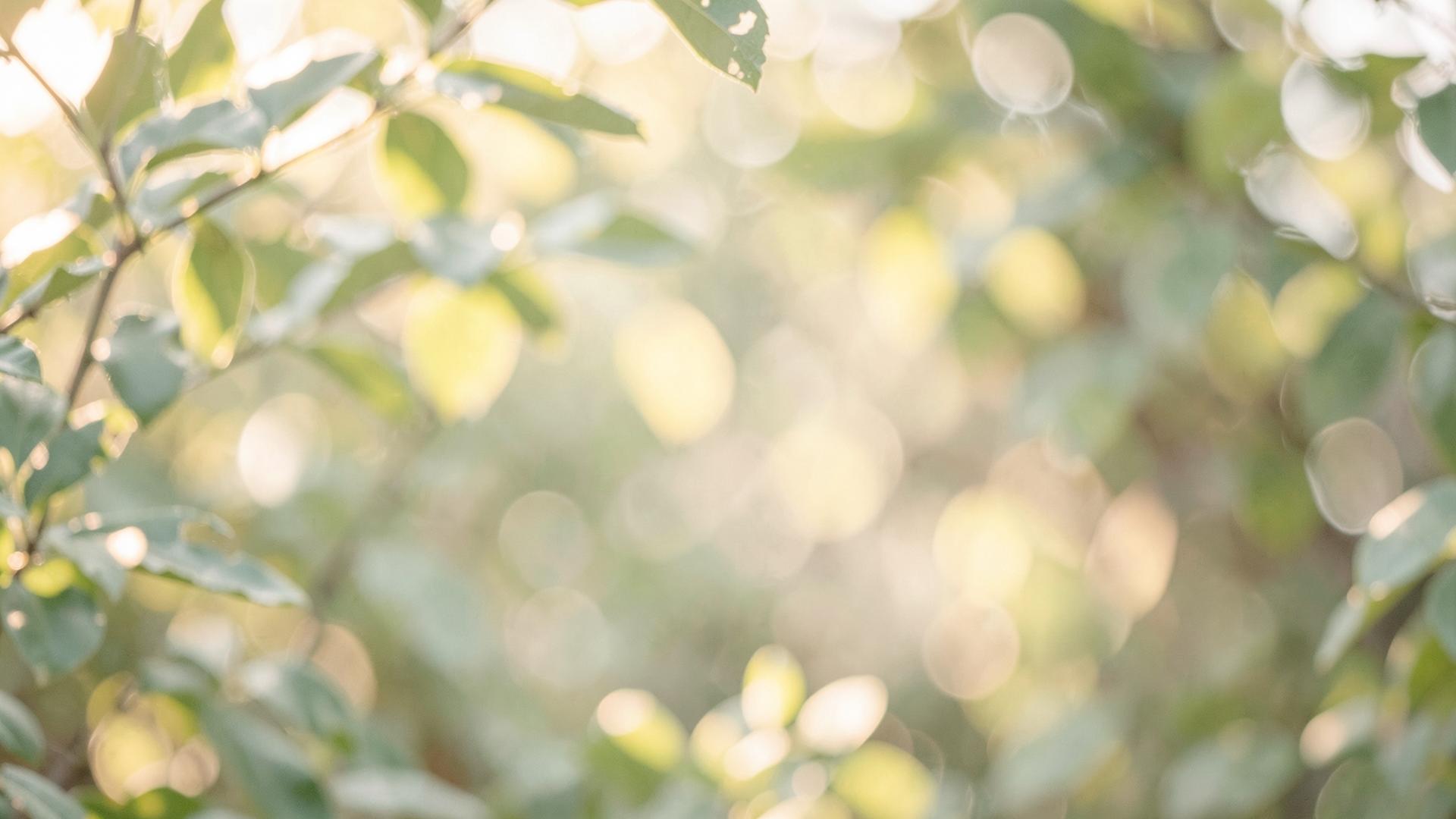 Soft morning light filtering gently through green leaves
